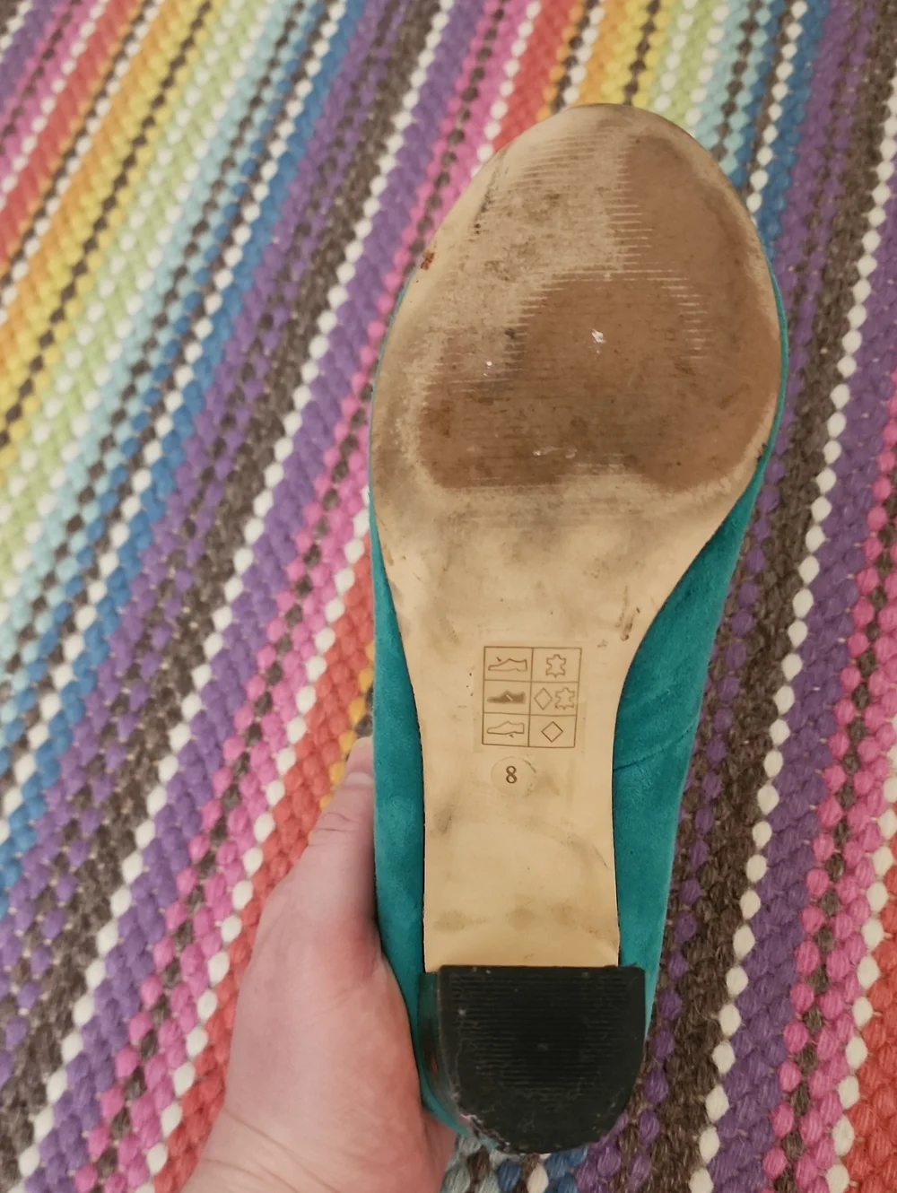Dolce Vida Teal Suede Pumps With Gold Heel Size 8